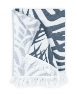 Zebra Palm Beach Towel - Navy