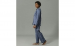 Nocturne Pajama Set, Small - Steel Blue & Dove