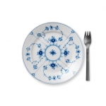 Blue Fluted Plain Dessert Plate