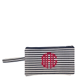 Striped Clutch - Natural and Navy 