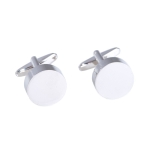 Rhodium Plated Round Cufflinks.