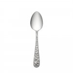 Repousse Sterling Tablespoon A spoon that can be used for eating hearty stews and cold or hot cereals.

Sure to become the conversation piece at any dining occasion, this ornate pattern is embellished with an abundance of floral motifs along the entire stem and handle. Named after the art of repoussé - the process of embossing metal from the back by hammering - this luxurious design was first crafted in 1828 and continues to endure as a popular collectible. It adds a distinctive touch to traditional and formal settings, or can lend a surprising pop of texture to a simple modern table. Polish your sterling silver once or twice a year, whether or not it has been used regularly. 

Hand wash and dry immediately with a chamois or soft cotton cloth to avoid spotting. 