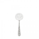 Repousse Sterling Tomato Server, Flat Handle A tool that is ideal for serving whole or sliced tomatoes or tomato wedges.

Sure to become the conversation piece at any dining occasion, this ornate pattern is embellished with an abundance of floral motifs along the entire stem and handle. Named after the art of repoussé - the process of embossing metal from the back by hammering - this luxurious design was first crafted in 1828 and continues to endure as a popular collectible. It adds a distinctive touch to traditional and formal settings, or can lend a surprising pop of texture to a simple modern table. 

Polish your sterling silver once or twice a year, whether or not it has been used regularly. Hand wash and dry immediately with a chamois or soft cotton cloth to avoid spotting. 