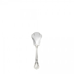 Chantilly Sterling Sugar Spoon Essential for adding sweeteners to coffee and tea.

Finely crafted with the graceful elegance associated with 18th Century France, this stately pattern was first introduced in 1895. The intricate design is embellished with a cascade of deeply carved borders showcasing a slender raised central panel along the handle and a more substantial open panel that can be monogrammed near the tip, which is crowned with a delicate fleur de lis. A stunning addition to traditional and formal interiors, this regal pattern will turn every meal into an event.

Polish your sterling silver once or twice a year, whether or not it has been used regularly. Hand wash and dry immediately with a chamois or soft cotton cloth to avoid spotting.
