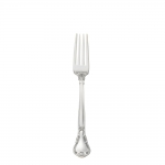 Chantilly Sterling Place Fork Finely crafted with the graceful elegance associated with 18th Century France, this stately pattern was first introduced in 1895. The intricate design is embellished with a cascade of deeply carved borders showcasing a slender raised central panel along the handle and a more substantial open panel that can be monogrammed near the tip, which is crowned with a delicate fleur de lis. A stunning addition to traditional and formal interiors, this regal pattern will turn every meal into an event.

Polish your sterling silver once or twice a year, whether or not it has been used regularly. Hand wash and dry immediately with a chamois or soft cotton cloth to avoid spotting.
