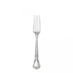 Chantilly Sterling Dinner Fork Finely crafted with the graceful elegance associated with 18th Century France, this stately pattern was first introduced in 1895. The intricate design is embellished with a cascade of deeply carved borders showcasing a slender raised central panel along the handle and a more substantial open panel that can be monogrammed near the tip, which is crowned with a delicate fleur de lis. A stunning addition to traditional and formal interiors, this regal pattern will turn every meal into an event.

Polish your sterling silver once or twice a year, whether or not it has been used regularly. Hand wash and dry immediately with a chamois or soft cotton cloth to avoid spotting.
