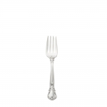 Chantilly Sterling Cold Meat Fork Essential for use with party platters featuring cold meats and cheeses.

Finely crafted with the graceful elegance associated with 18th Century France, this stately pattern was first introduced in 1895. The intricate design is embellished with a cascade of deeply carved borders showcasing a slender raised central panel along the handle and a more substantial open panel that can be monogrammed near the tip, which is crowned with a delicate fleur de lis. A stunning addition to traditional and formal interiors, this regal pattern will turn every meal into an event.

Polish your sterling silver once or twice a year, whether or not it has been used regularly. Hand wash and dry immediately with a chamois or soft cotton cloth to avoid spotting.
