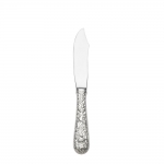 Repousse Sterling Fish Knife, Hollow Handle Ideal utensil for cutting delicate fish.

Sure to become the conversation piece at any dining occasion, this ornate pattern is embellished with an abundance of floral motifs along the entire stem and handle. Named after the art of repoussé (the process of embossing metal from the back by hammering) this luxurious design was first crafted in 1828 and continues to endure as a popular collectible. It adds a distinctive touch to traditional and formal settings, or can lend a surprising pop of texture to a simple modern table. 