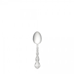 Strasbourg Sterling Place Spoon Perfect eating utensil for cereal, dessert, coffee, ice cream and fruits.

Flowing scrollwork follows the gently curved handles of this magnificent pattern inspired by the rococo style of design favoring shell-like curves prevailing in 18th Century France. Named for the French hamlet near the border of Germany, this intricate pattern displays rococo exuberance with hints of lively German Baroque opulence. The finely carved details along the edge highlight a smooth central panel, and culminate in a subtle shell near the tip. This design, introduced in 1897, will enliven traditional table settings for everyday meals and when entertaining.

Polish your sterling silver once or twice a year, whether or not it has been used regularly. Hand wash and dry immediately with a chamois or soft cotton cloth to avoid spotting.
