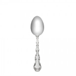 Strasbourg Sterling Tablespoon Flowing scrollwork follows the gently curved handles of this magnificent pattern inspired by the rococo style of design favoring shell-like curves prevailing in 18th Century France. Named for the French hamlet near the border of Germany, this intricate pattern displays rococo exuberance with hints of lively German Baroque opulence. The finely carved details along the edge highlight a smooth central panel, and culminate in a subtle shell near the tip. This design, introduced in 1897, will enliven traditional table settings for everyday meals and when entertaining.

Polish your sterling silver once or twice a year, whether or not it has been used regularly. Hand wash and dry immediately with a chamois or soft cotton cloth to avoid spotting.
