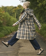 Iris Tartan Waterproof Jacket - Navy Check - 12