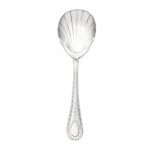 Hester Bateman Sterling Sugar Spoon Inspired by the work of renowned silversmith Hester Bateman (1709-1794) and introduced in 1995, this versatile pattern from Wallace\'s prestigious English Sterling Collection is finely crafted of heavier weight sterling silver in the larger Continental size. The delicate beaded border surrounds a central panel embellished with an intricate teardrop underscored by three fleur de lis, lending graceful elegance to traditional and contemporary table settings alike and every dining occasion from family meals to festive affairs.

Polish your sterling silver once or twice a year, whether or not it has been used regularly. Hand wash and dry immediately with a chamois or soft cotton cloth to avoid spotting.