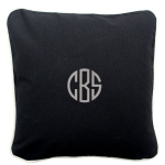 Pillow with Natural Trim - Black 