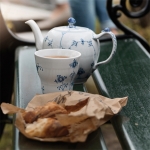 Blue Fluted Plain Tea Pot