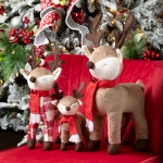 Plush Standing Deer, Set of Three