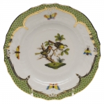 Rothschild Bird Green Border Bread and Butter Plate - Motif #11 