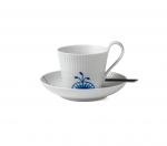 Blue Mega High Handle Tea Cup and Saucer