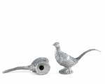 PEWTER PHEASANTS SALT & PEPPER SET