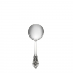 Grande Baroque Sterling Gravy Ladle Styled in the lavish Baroque manner, this highly collectible pattern is our best seller. Introduced in 1941, it captures classic symbols of the Renaissance in the exquisitely carved pillar and acanthus leaf curved as in nature. The sculptural, hand-wrought quality is evident in the playful open work and intricate, three-dimensional detail, which carries to the functional bowls and tines, and is apparent whether viewed in front, back, or profile. Perfect for traditional and formal settings.

Polish your sterling silver once or twice a year, whether or not it has been used regularly. Hand wash and dry immediately with a chamois or soft cotton cloth to avoid spotting.