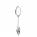 Grande Baroque Sterling Tablespoon Styled in the lavish Baroque manner, this highly collectible pattern is our best seller. Introduced in 1941, it captures classic symbols of the Renaissance in the exquisitely carved pillar and acanthus leaf curved as in nature. The sculptural, hand-wrought quality is evident in the playful open work and intricate, three-dimensional detail, which carries to the functional bowls and tines, and is apparent whether viewed in front, back, or profile. Perfect for traditional and formal settings.

Polish your sterling silver once or twice a year, whether or not it has been used regularly. Hand wash and dry immediately with a chamois or soft cotton cloth to avoid spotting.