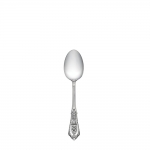 Rose Point Sterling Teaspoon Inspired by the Venetian lace of the traditional rose point wedding veil, this pattern features a full-blown rose-the symbolic flower of love-floating amid a web of silver lace and a pearl of geometric regularity. Introduced in 1934, the Venetian Renaissance styling captures the lost art of hand-sewn lace while keeping the magic of the wedding and mood of eternal romance alive as you use it day after day for family meals and special occasions.

Polish your sterling silver once or twice a year, whether or not it has been used regularly. Hand wash and dry immediately with a chamois or soft cotton cloth to avoid spotting.