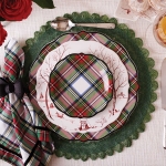 Stewart Tartan Cocktail Plates, Set of Four