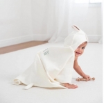 Cream Lambie Hooded Baby Bath Wrap