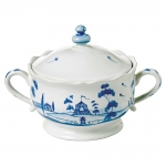 Country Estate Delft Blue Lidded Sugar/Jam Bowl