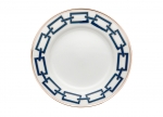 Catene Blue Bread Plate Edged in platinum. 