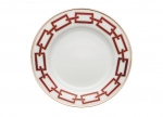 Catene Red Bread Plate Edged in platinum. 