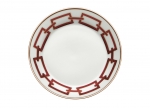 Catene Red Tea Saucer Edged in platinum. 